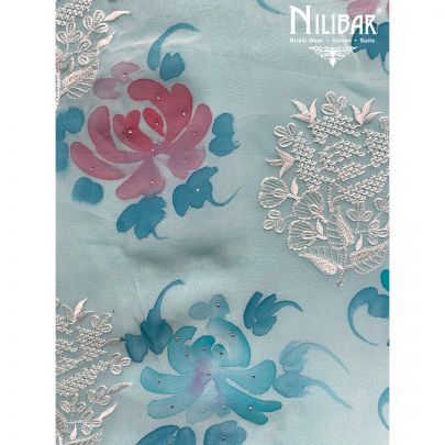 Sky Blue Georgette Unstitched Suit