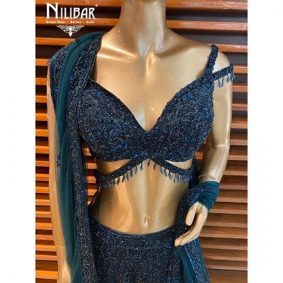 Sacaramento Green Net Reception Lehenga