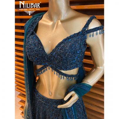 Sacaramento Green Net Reception Lehenga
