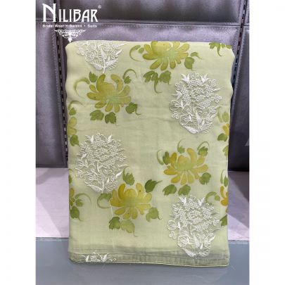 Lime Green Georgette Unstitched Suit