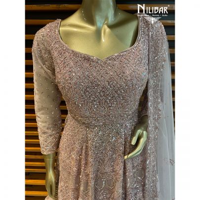 Baby Pink Net Reception Lehenga