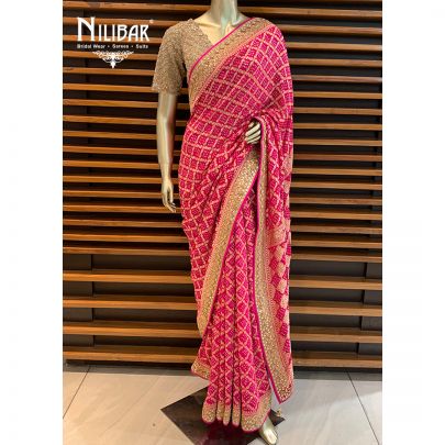 Magenta Georgette Banarasi Saree