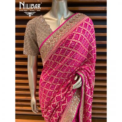 Magenta Georgette Banarasi Saree