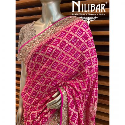 Magenta Georgette Banarasi Saree