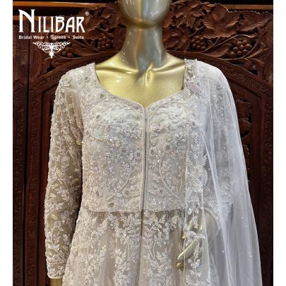 White Net Reception Lehenga