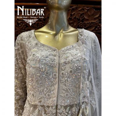 White Net Reception Lehenga