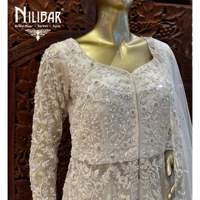 White Net Reception Lehenga