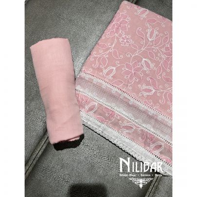 Baby Pink Cotton Unstitched's Suit