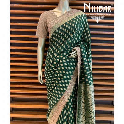Bottle Green  Georgette Banarsi Saree
