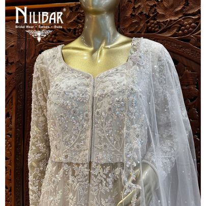 White Net Reception Lehenga