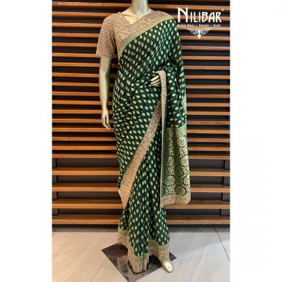 Bottle Green  Georgette Banarsi Saree