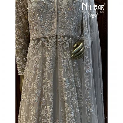 White Net Reception Lehenga