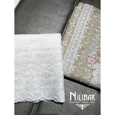 Beige Cotton Unstitched Suit's5