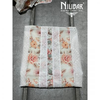White and Pista Cotton Unstitched Suit's
