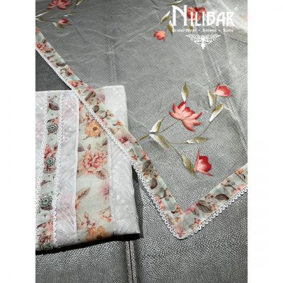 White and Pista Cotton Unstitched Suit's