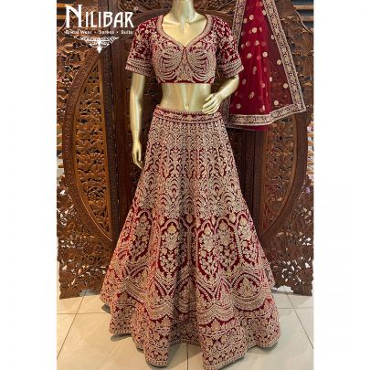 Red Velvet Bridal Lehenga's
