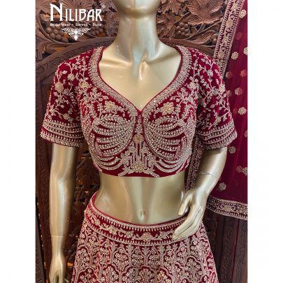 Red Velvet Bridal Lehenga's