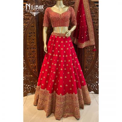 Red Silk Bridal Lehenga