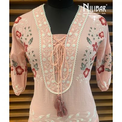 Peach Crush Cotton Kurti