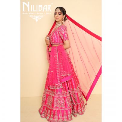 Rani Pink Silk Bridal Lehenga