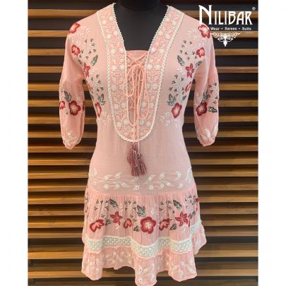 Peach Crush Cotton Kurti