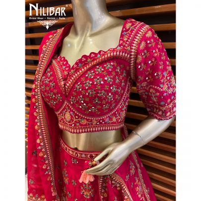 Candy Red Silk Lehenga