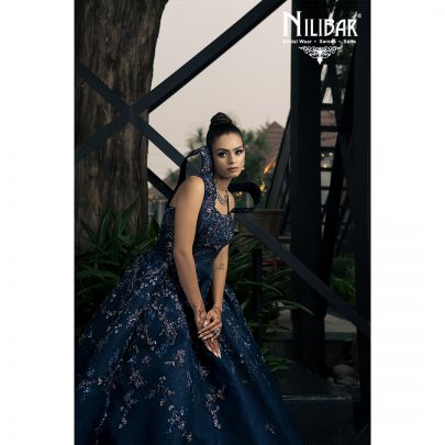 Blue Net Gown