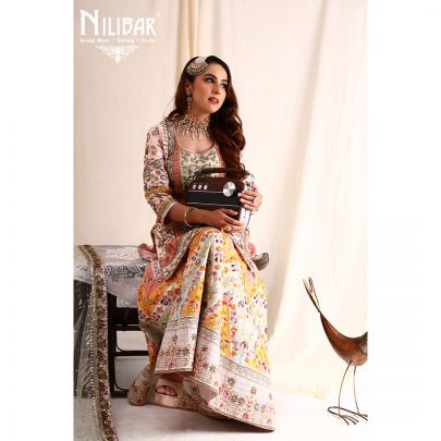 Multicolor Silk Garara Suit