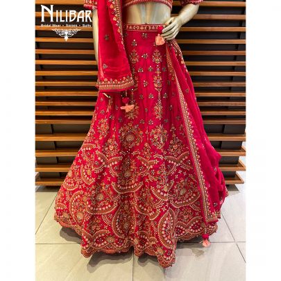 Candy Red Silk Lehenga