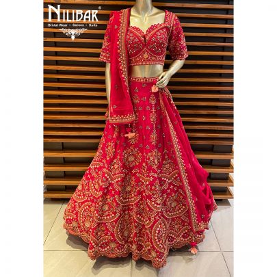 Candy Red Silk Lehenga