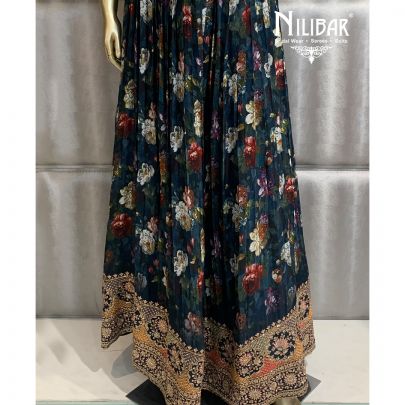 Peacock Blue Silk Gown