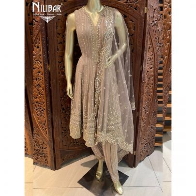 Beige Georgette Salwar Suit