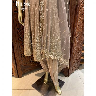 Beige Georgette Salwar Suit