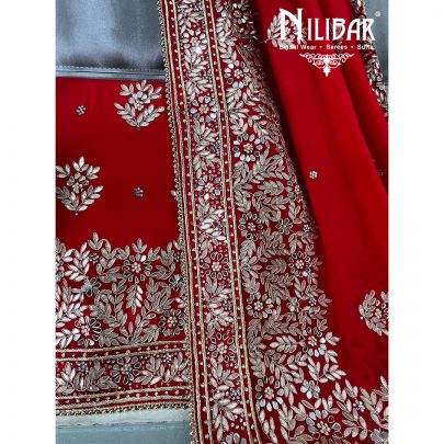 Turkey Red Crepe Unstitched Suit
