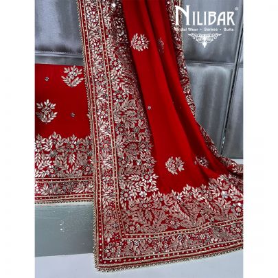 Turkey Red Crepe Unstitched Suit