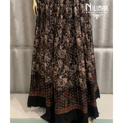 Black Silk Printed Gown