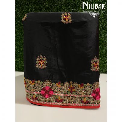 Black Silk Unstitched Suit 