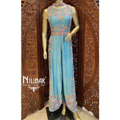 Sapphire Blue Silk Jumpsuit