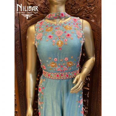 Sapphire Blue Silk Jumpsuit