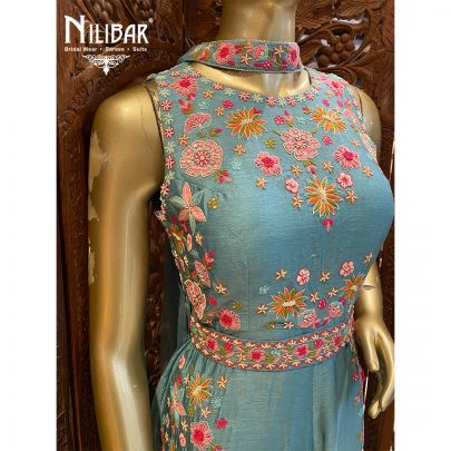 Sapphire Blue Silk Jumpsuit