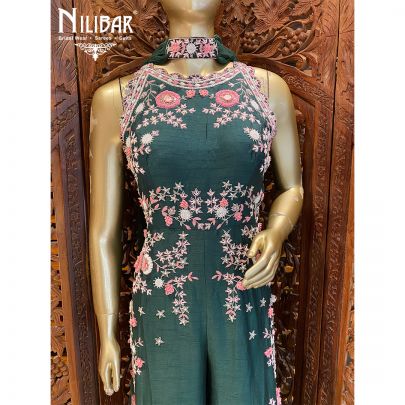 Sacramento Green Silk Jumpsuit