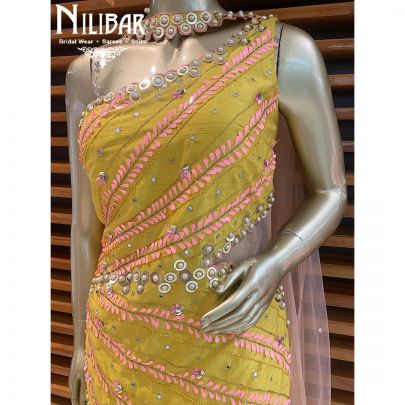 Yellow Silk Dhoti Style Jumpsuit