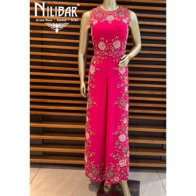 Magenta Silk Jumpsuit