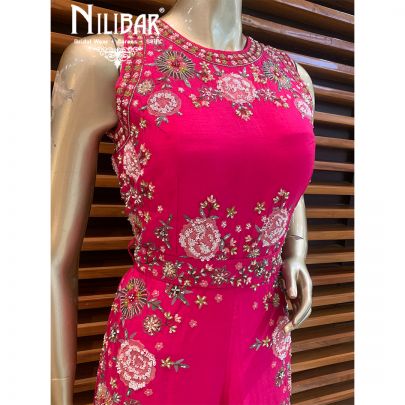 Magenta Silk Jumpsuit