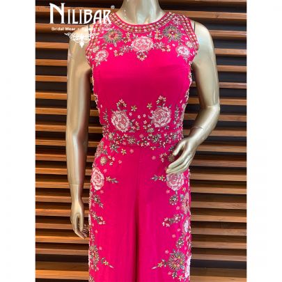 Magenta Silk Jumpsuit