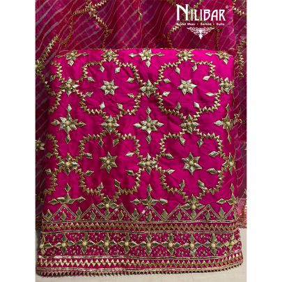 Magenta Silk Unstitched Suit 