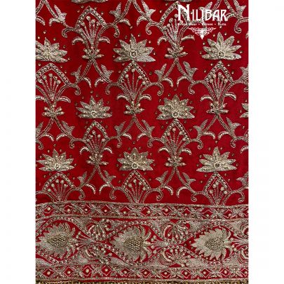 Candy Red  Crepe Unstitched Suit