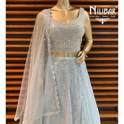 Light Blue Georgette Lehenga