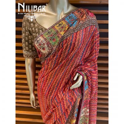 Multicolor Net Printed Saree