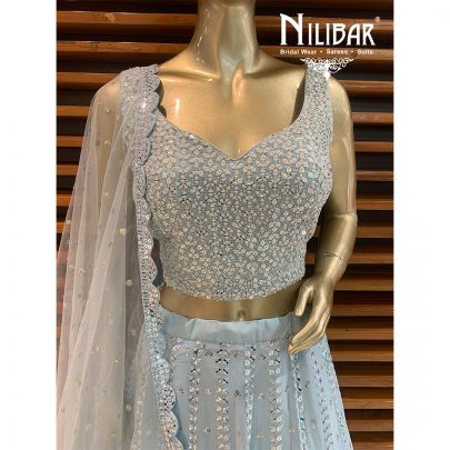 Light Blue Georgette Lehenga